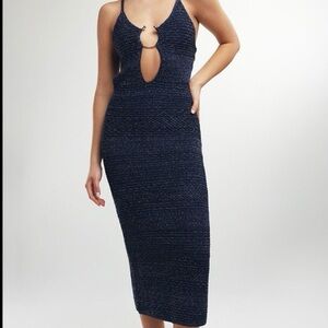 Zara Knit Midi Ring Cut Out Dress with Open Back